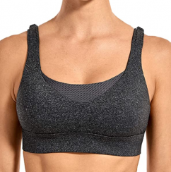 Womens High Impact Convertible Racerback Sports Bra Padded Wirefree Workout Sports Bra 2 pcs