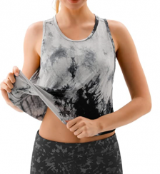 Workout Crop Tops for Women Tie Dye Sleeveless Tank Top 2 pcs