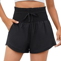 Women Athletic Shorts Elastic Sporty Gym Shorts with Pockets 8 pcs