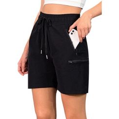 Womens Hiking Cargo Shorts Quick Dry Bermuda Shorts Water Resistant Shorts with Pockets 3 pcs